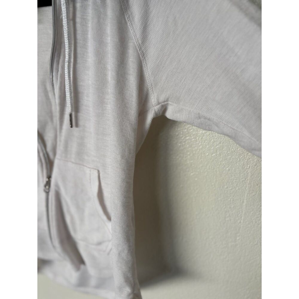 CALVIN KLEIN WOMENS SIZE SMALL PERFORMANCE ZIP UP LIGHT WEIGHT WHITE HOODIE